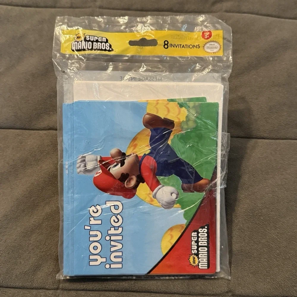 Super Mario Brothers Nintendo Kids Birthday Party Favors, Loot Bags, & Invites